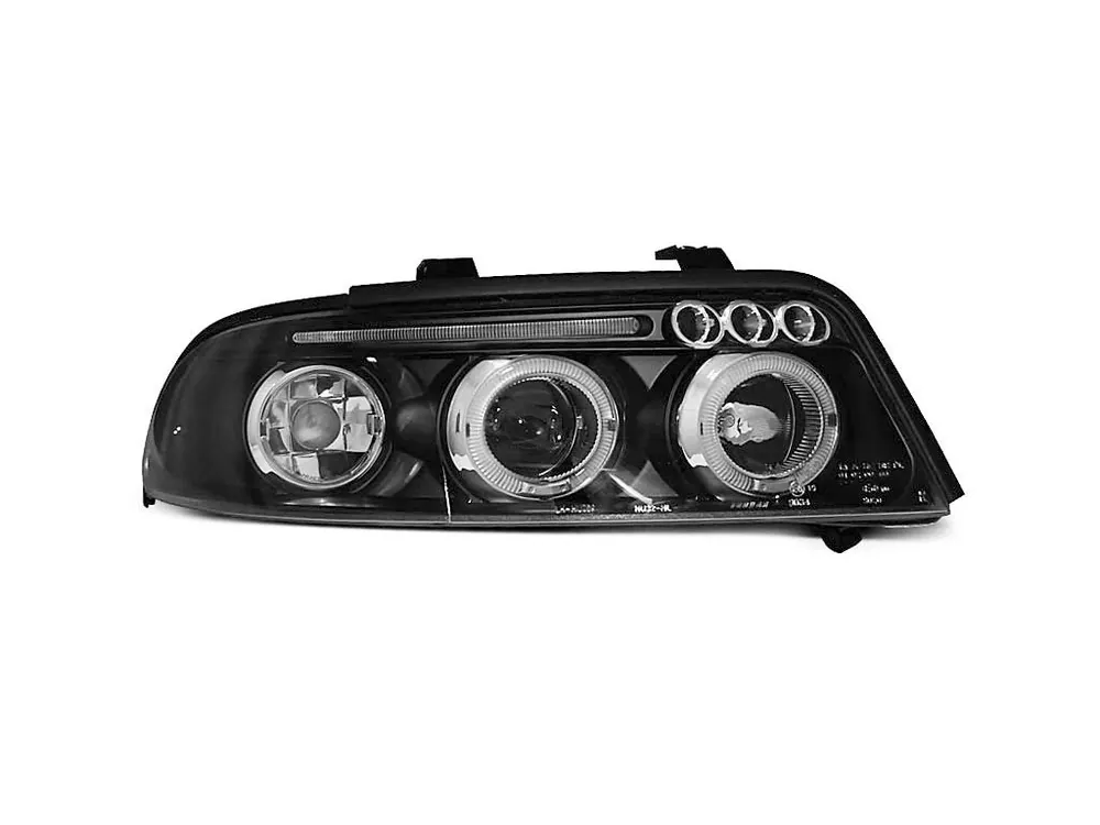 Aktuální Přední světla Audi A4 99-01 facelift Angel Eyes černé + 3xled