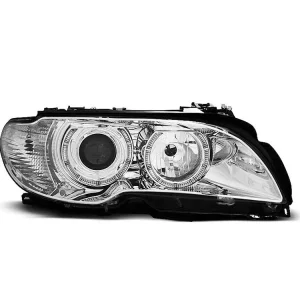 Akce Přední světla BMW E46 Coupe Cabrio 03-06 Angel Eyes - chrom