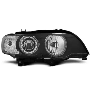 Zlevněný Přední světla BMW X5 99-03 Angel Eyes - černé 2