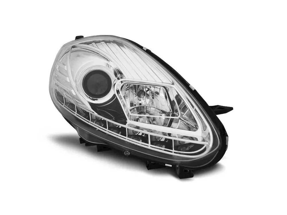 Přední světla Fiat Punto EVO 10.09-12 chrom DRL LED Nejlepší Volba
