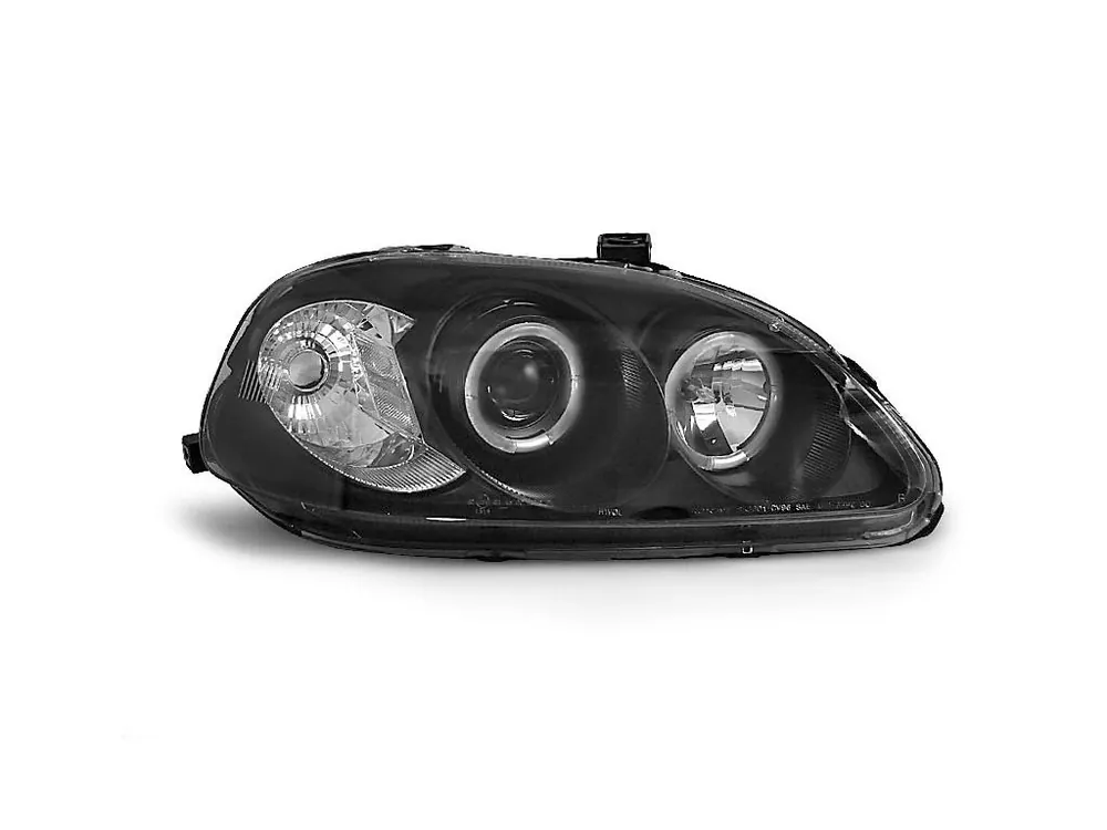 Přední světla Honda Civic 09.95-02.99 Angel Eyes - černé Bezpečná Platba