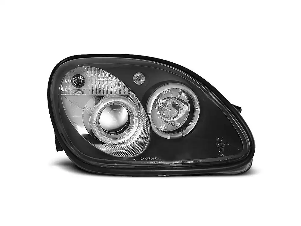 Přední světla Mercedes Benz SLK R170 96-04 Angel Eyes - černé Aktuální