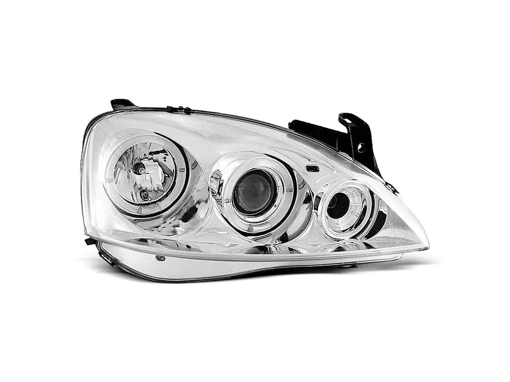 Super Cena Přední světla Opel Corsa C 01-06 Angel Eyes - chrom