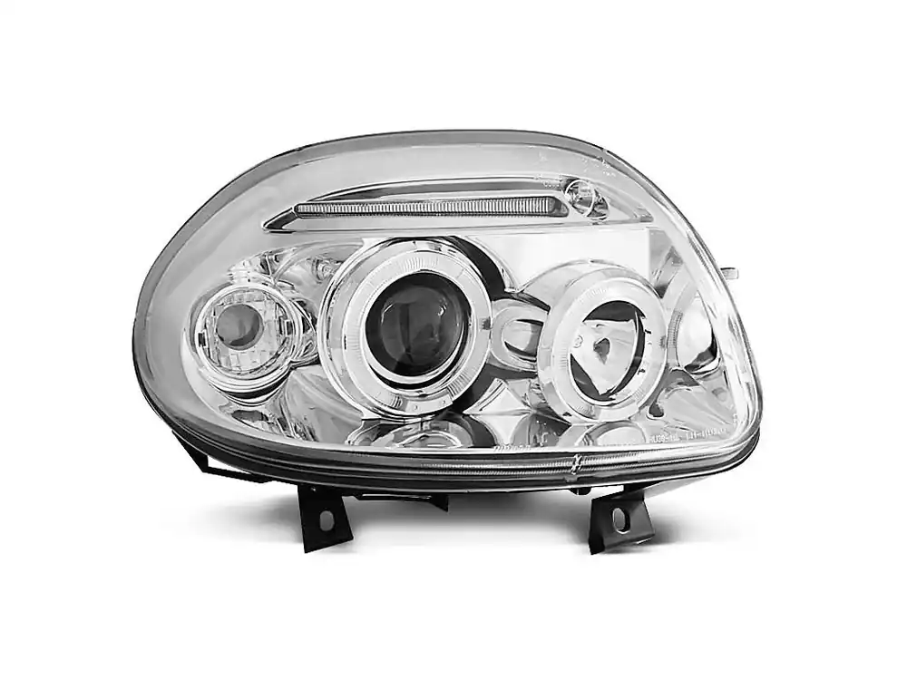 Přední světla Renault Clio II 98-01 Angel Eyes - chrom 1 Výhodná Nabídka