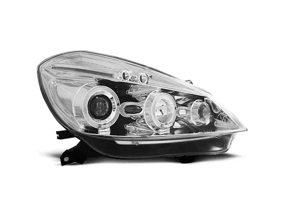 Časově Omezené Přední světla Renault Clio III 05-09 Angel Eyes - chrom