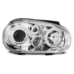 Zlevněný Přední světla VW Golf IV 98-03 Angel Eyes - chrom 2