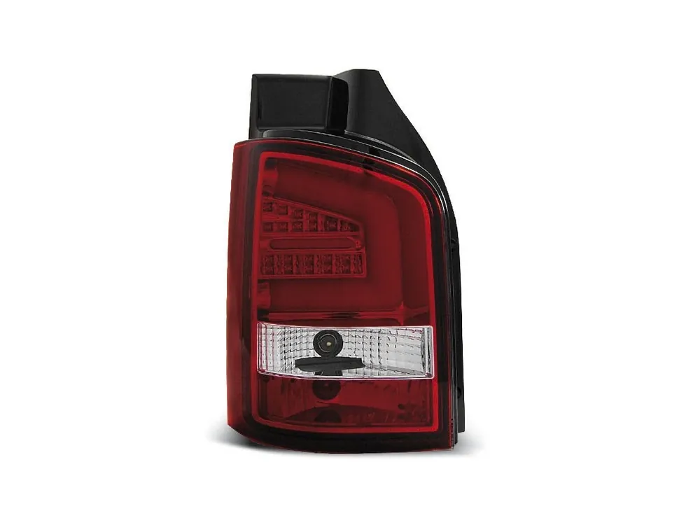 Bezpečná Platba Zadní světla VW T5 03-09 zad.výklopné dveře - krystal/červené LED BAR