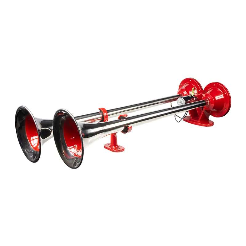 Fanfára 12/24V - 600mm 2-tónová / červená-chrom / bez kompresoru Speciální Cena