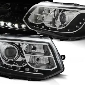 VW T5 10-15 - přední chrom světla s LED denním svícením Kup Teď