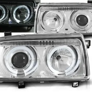 VW VENTO 92-98 - přední chrom světla ANGEL EYES Akce