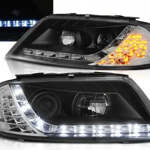 VW PASSAT 3BG 00-05 - přední černá světla s LED svícením a LED blinkrem Sezónní Sleva