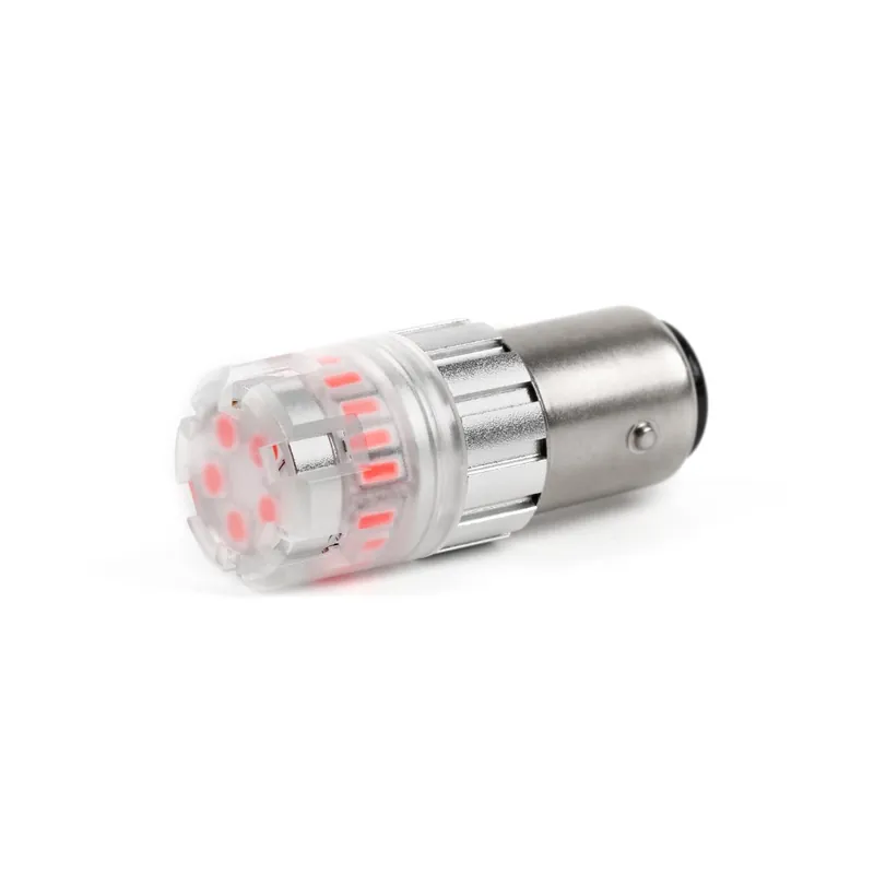 Ihned K Objednání LED autožárovka BAY15d/12V - červená/dvouvlákno 23xSMD (2ks)