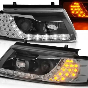 Expresní Doručení VW PASSAT B5 96-00 - přední černá světla s LED svícením a LED blinkrem