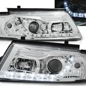 VW PASSAT B5 96-00 - přední chrom světla s LED svícením Hit Sezóny