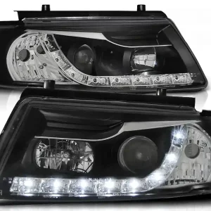 Značkový VW PASSAT B5 96-00 - přední černá světla s LED svícením