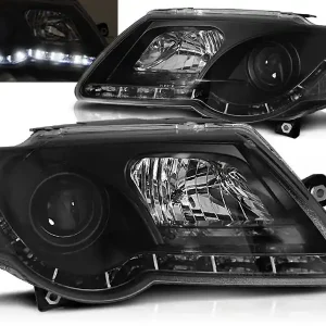Přímo Od Výrobce VW PASSAT B6 3C 05-10 - přední černá světla s LED denním svícením
