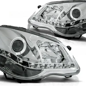 Koupit Online VW POLO 9N3 05-09 - přední chrom světla s LED svícením