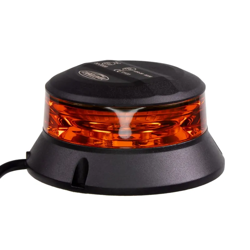 Dokud Zásoby Vydrží LED maják oranžový 12/24V - 24x1,5W LED / černý hliníkový obal / ECE R65 / pro pevnou montáž (ø110x54,6mm)