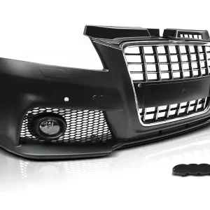 Pouze Dnes Přední nárazník - AUDI A3 08-12 S8 STYLE černý/chrom s PDC