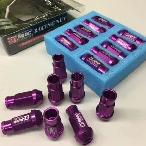 Odlehčené matice kol - D1 Racing Spec fialové krátké12x1.50 Cenový Hit