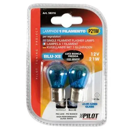 Žárovky 21W BA15S bílé pro denní svícení LAMPA BLU-XE, 2 ks Nízká Cena