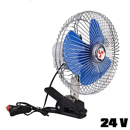 Pouze Dnes Ventilátor do auta 24V - kovový s klipsovým úchytem - CAR FAN 8"