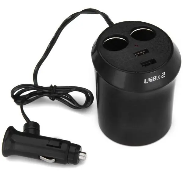 Rozdvojka do auta na 12V + USB do prostoru pro nápoje - IN-CAR WF-186 Must-Have