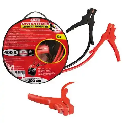 Cenová Bomba Startovací kabely 400 A s LED osvětlením délka 3m 100% měď ZIPPER BAG - Lampa Italy