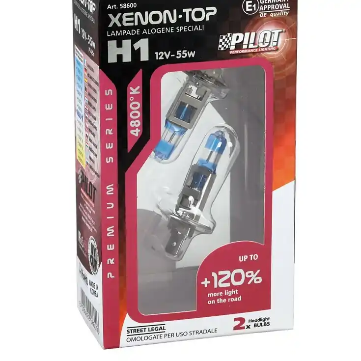 Nejprodávanější Žárovky H1 PILOT XENON-TOP +120%, DUO BOX 2 ks