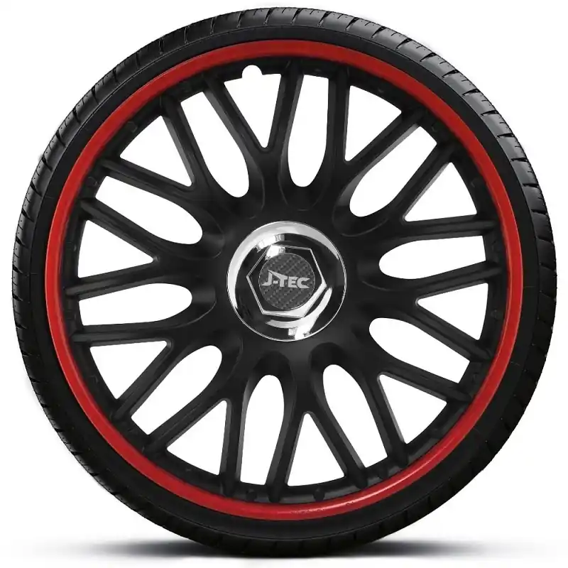 Poslední Šance Poklice na kola - kryty kol Orden red black 14" - sada 4 ks - J-TEC