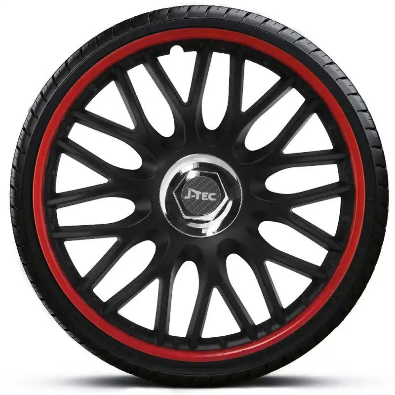 Poklice na kola - kryty kol Orden red black 16" - sada 4 ks - J-TEC Akce