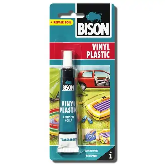 Nejprodávanější Lepidlo na lepení měkkých plastů s čirou záplatou - Bison Vinyl Plastic (25 ml)