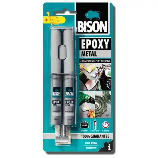 Cenová Bomba Dvousložkové epoxidové lepidlo na kovy Bison Metal - lepí do 45 minut (24 ml)