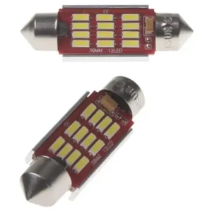 Akce CAN-BUS sufitové žárovky s chladičem 12 SMD LED, 39 mm, bílé - STUALARM