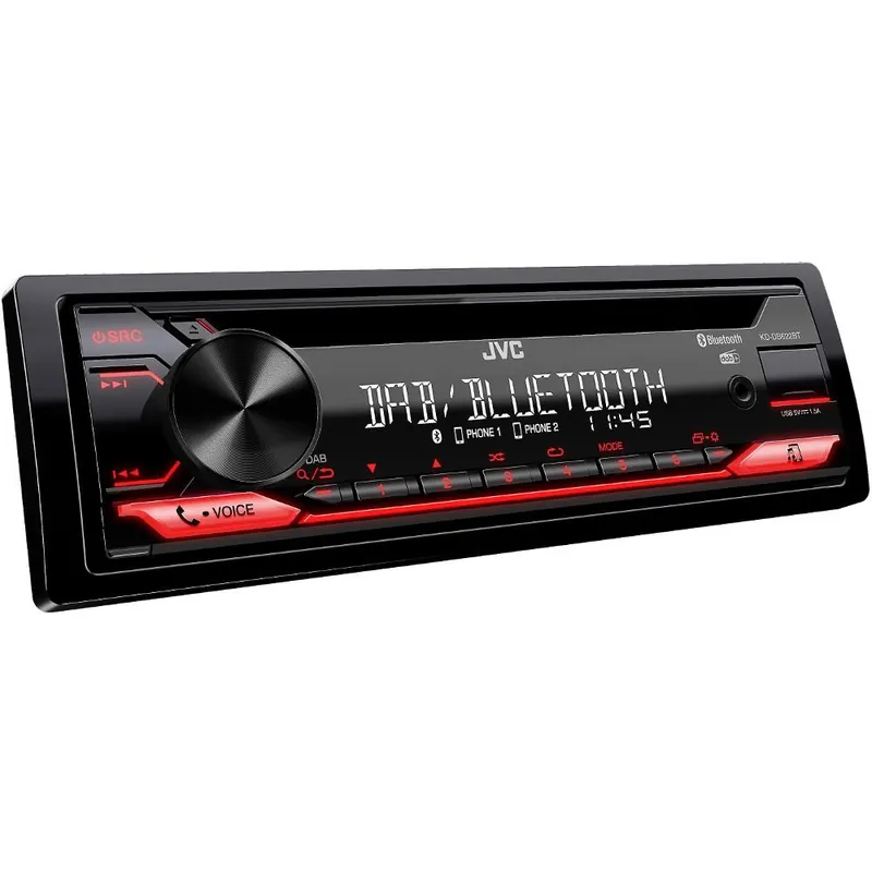 Bezpečná Platba JVC KD-DB622BT autorádio s DAB+, Bluetooth a CD mechanikou – FM/AM, USB, AUX, 4×50 W, 1DIN