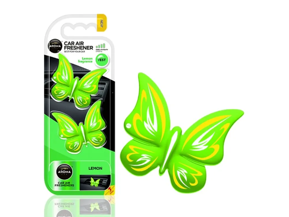 Výprodej Osvěžovač vzduchu AROMA FANCY SHAPES BUTTERFLY Lemon