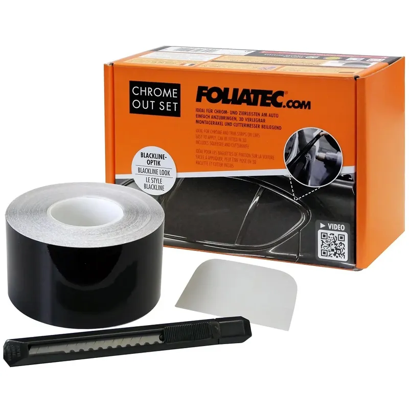 Černá lesklá fólie na chromované lišty kolem oken FOLIATEC CHROME OUT SET 34140 Nakupujte Hned
