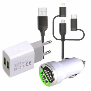Nejlepší Volba Nabíječka na mobilní telefon 3v1 (USB C, Micro USB, Lighting) - 4CAR