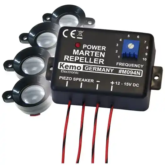 Odpuzovač plašič kun KEMO M094N se 4 reproduktory 10-40kHz, 12V Vrácení Zdarma