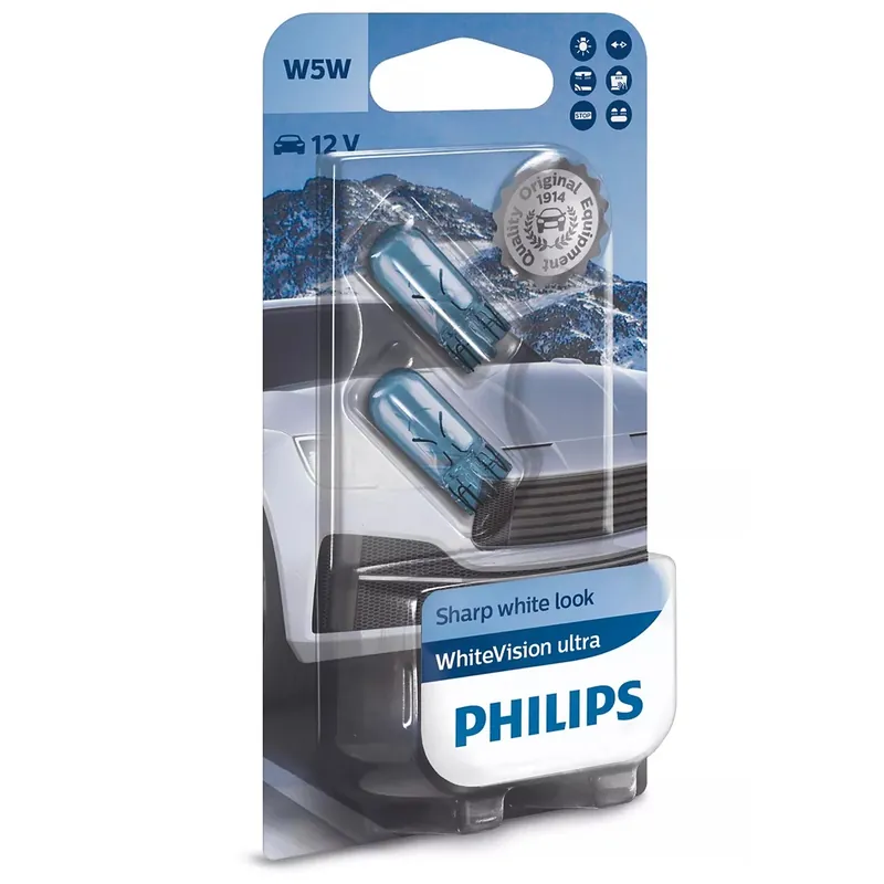 Nejlepší Cena Žárovky W5W T10 PHILIPS WhiteVision ultra, 2 ks