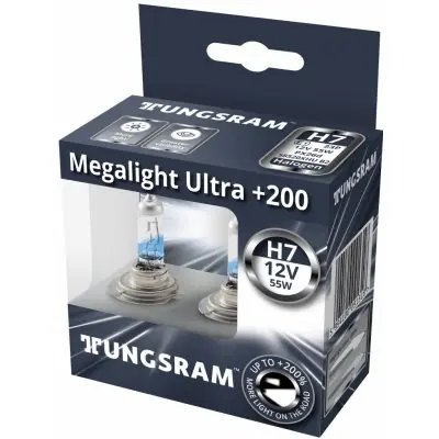Žárovky H7 TUNGSRAM MEGALIGHT ULTRA +200% (2 ks) - 58520XHU Nejlepší Volba