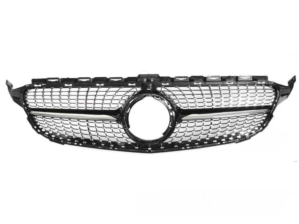 Přední maska MERCEDES W205 18-21 / S205 18-21 / C205 18-23 / A205 18-23 černá chrom, s otvorem pro kameru DIAMOND Přímo Od Výrobce