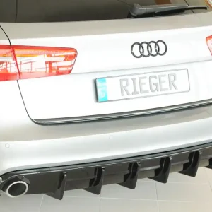 Audi A6 C7 4G Sedan 11/2010-08/2014 - vložka zadního nárazníku pro vozy bez tažného, ČERNÝ LESK Poslední Šance