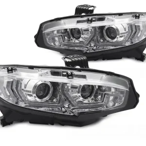 HONDA CIVIC X 16-21 - přední LED světla chromová DRL SEQ Must-Have