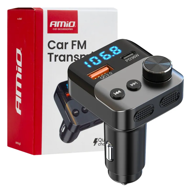 FM transmitter s 1x USB-A / 1x USB-C 12/24V Cenová Bomba